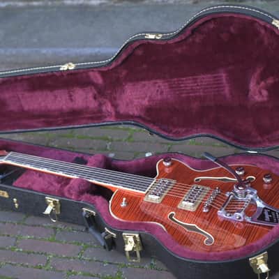 Gretsch G6659TFM Players Edition Broadkaster® Jr. Center Block Single-Cut with String-Thru Bigsby® and Flame Maple, Ebony Fingerboard - Bourbon Stain image 22