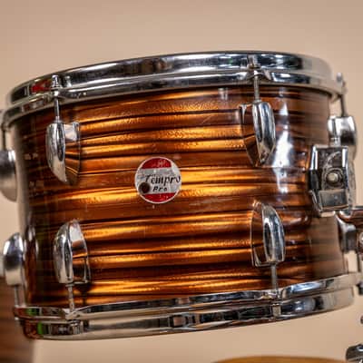 1970s Tempro Tiger Eye's Pearl Drum Set 14x20 8x12 and 16x16 image 3