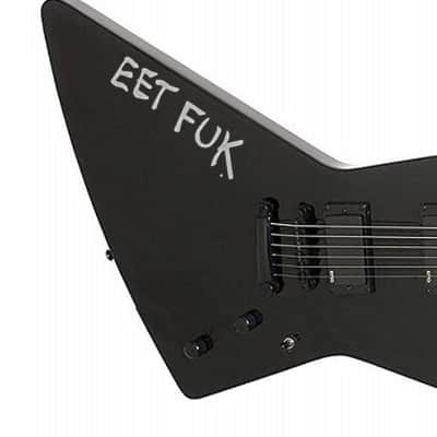 Guitar Sticker Eet Fuk JH Vinyl White From Guitar & Bass. image 1