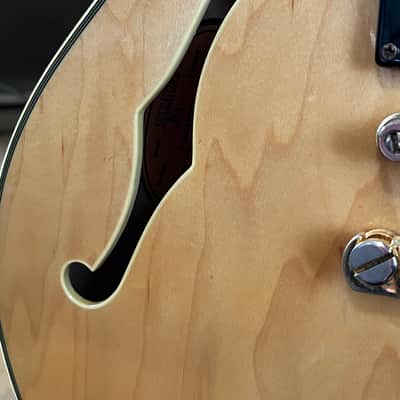 2005 Epiphone Sheraton II Korea Natural Semi-Hollow Electric Guitar w/Vintage Gibson Case image 7