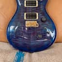 2022 PRS Wood Library Custom 24 - Violet Blue Burst - Discontinued Color - Swamp Ash - Flame Satin Neck