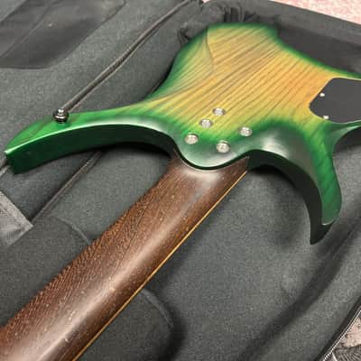 Headless Multiscale 7 String Electric Guitar in Trans Green Burst w/Deluxe GigBag image 19