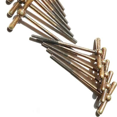 Set of (12) Ludwig DeLuxe Finish T- Rods & Claws for "Black Beauty" Bass Drum - 1928 / EIGHTEEN PHOTOS image 8