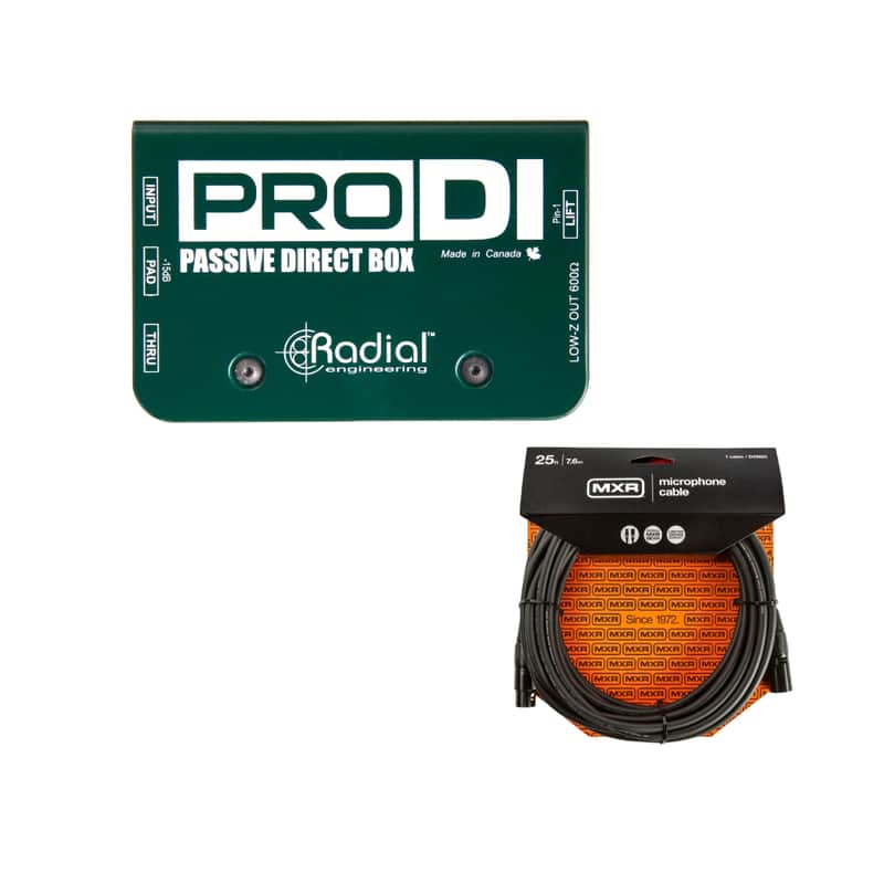 Radial ProDI Passive Direct Box PRO DI w/25 ft. XLR image 1