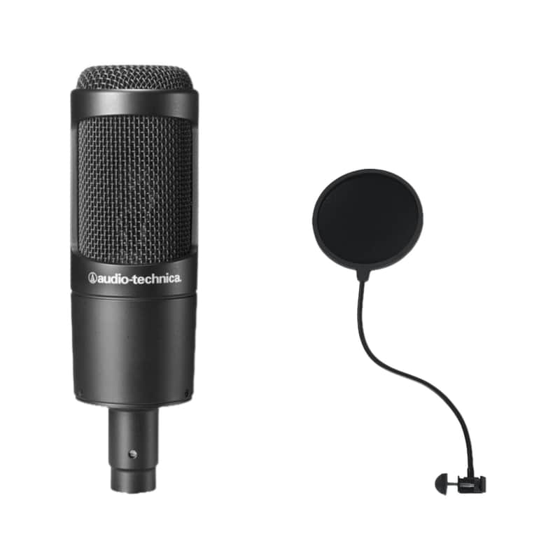 Audio-Technica AT2035 Large-Diaphragm Condenser Microphone with Gator Pop Filter image 1