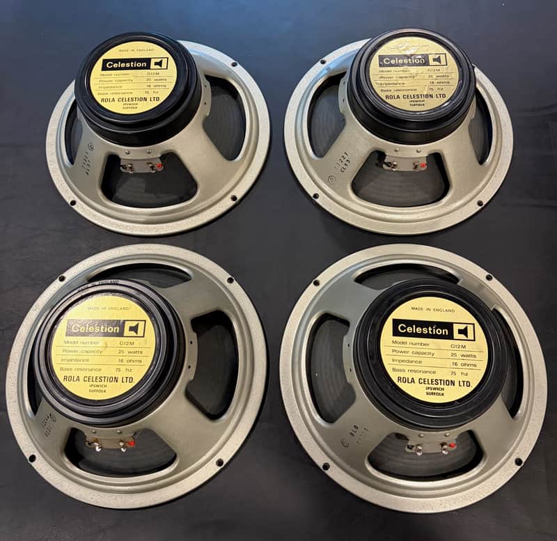 Celestion 1978 G12M 75hz 16ohm Blackback Speakers Quad image 1