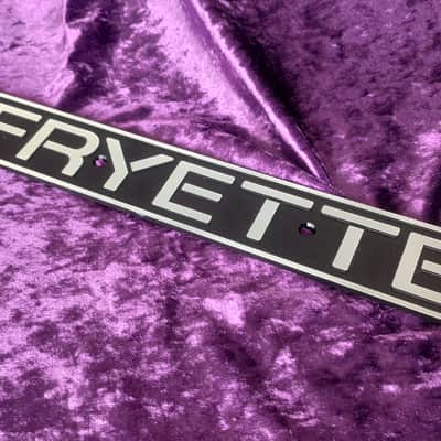 FRYETTE logo plate for your amp or cab=very rare NOS/new old stock=original made in USA ca. 2010*solid metal/not plastic! image 2