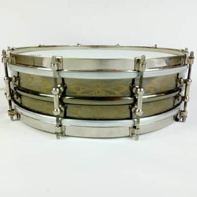 Ludwig 4x15"BLACK BEAUTY Snare Drum'26-8 Deluxe 12Leaf Engraved Nickel-Brass 20s image 10
