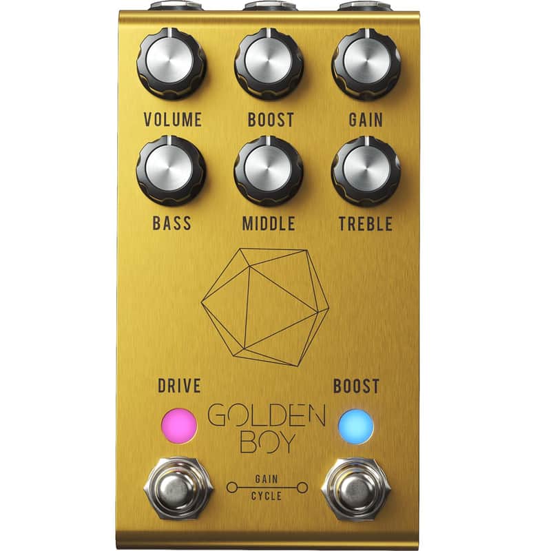 Jackson Audio Golden Boy Transparent Overdrive Guitar Effects Pedal with Boost and EQ - Joey Landreth Signature - 4 Selectable Clipping Diode Presets - MIDI Input - Gold image 1