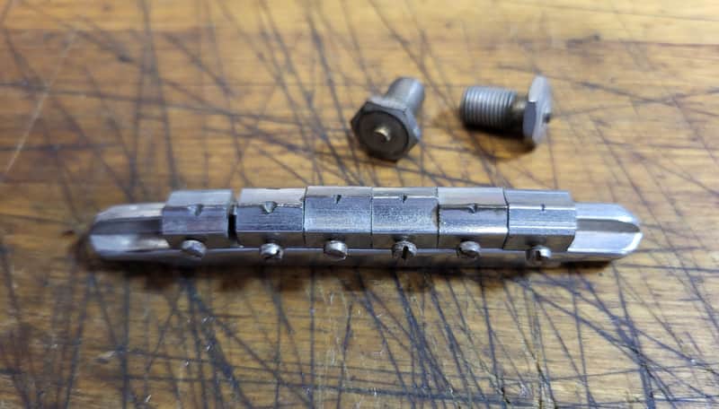 Vintage Rare 1965 Hagstrom Electric Guitar Bridge with Bridge Posts Luthier Parts image 1