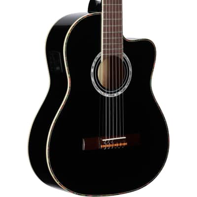 Ortega RCE141 Classical Acoustic-Electric Guitar (with Gig Bag), Black, Open Box (Very Good) image 1