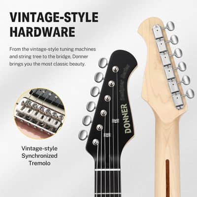Designer Series Electric Guitar Stratocaster Style Kit with Bag, Cable, Strap Full Kit Bundle image 3
