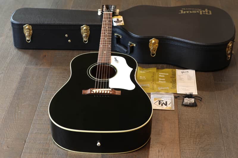 2010 Gibson Custom Shop 60’s J-45 Original Acoustic Dreadnaught Guitar Black Ebony + OHSC