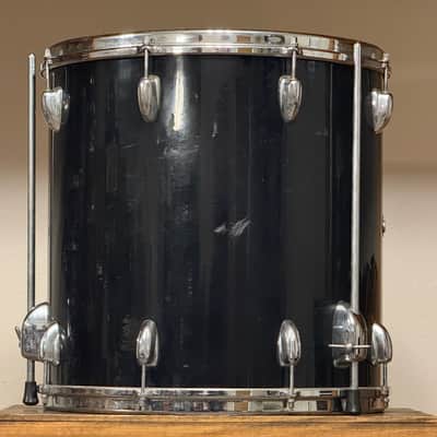 1970's Slingerland 16" Black 16x16 Floor Tom 3-Ply Maple image 9