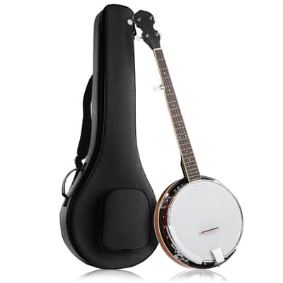 5-String Banjo Guitar 24 Bracket with Closed Solid Back and Geared 5th Tuner image 1
