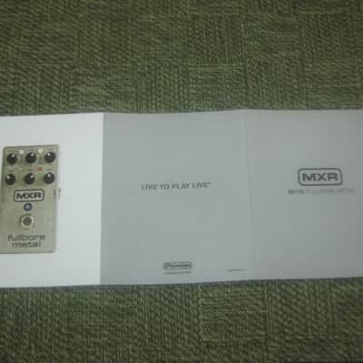 very lightly handled / mostly very clean MXR EMPTY BOX for M116 Fullbore Metal Distortion (NO pedal) + original Instructions & original Warranty / Registration (2010s-2020s) BOX: black cardboard with silver color MRX logo / LABELS: gray & black image 18