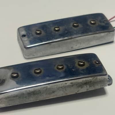 Unbranded Jazz Precision bass pickups set Natural aged Chrome 60s vintage image 2