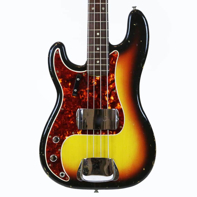 1966 Fender Precision P Bass Vintage 100% All Original Left-Handed Sunburst Lefty ‘66 P-Bass with Vintage No Logo Pre-CBS Hard Case image 1