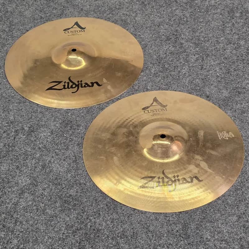 Used Zildjian A Custom Hi Hat Cymbals 14" - Good image 1