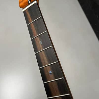 2.9mm frets Striped Ebony Fretboard 22frets 5a Roasted flame Maple guitar neck Radius 12inch Round stainless steel 22 frets Roasted flame Maple guitar neck Striped Ebony fingerboard 25.5inch hole 10mm Radius: 12 inches. image 2