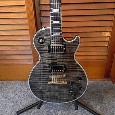 2012 Gibson Custom Shop Les Paul Custom Trans Black with AAAAA (5A) Hand Selected Flame Maple Top! image 2
