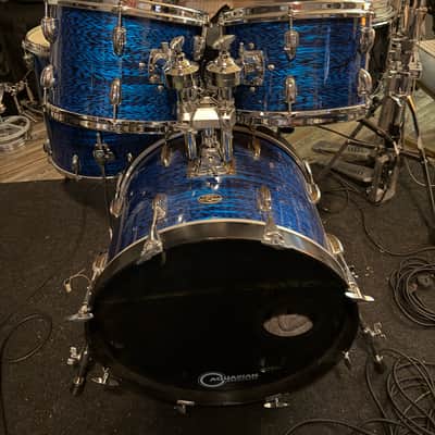 Slingerland 4 piece kit (no snare) 60’s/70’s - Blue Agate Wrap image 1