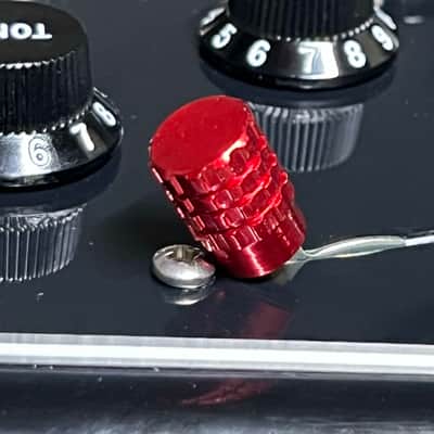 Kinnatone RED Bruno Grenade knurled Aluminum 3 or 5 way Blade style Switch Tip. For Strat or Tele image 2