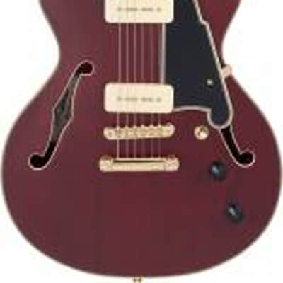 D'Angelico Deluxe Dc Mini Double Cutaway w/ stop-bar tailpiece Satin Trans Wine image 9