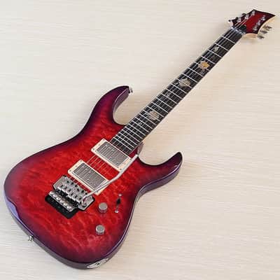Red Custom HH Electric Guitar, Quilted Maple Top Body, Maple Neck, 24 Frets image 2