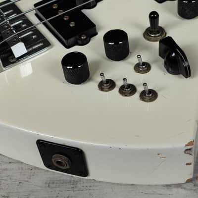 1985 BC Rich Japan NJ Series Mockingbird Bass w/Varitone (Aged White) image 2
