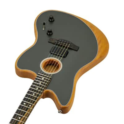 Fender American Acoustasonic Jazzmaster Acoustic Guitar w/bag, Ebony FB, Tungsten, US232XXXX image 2