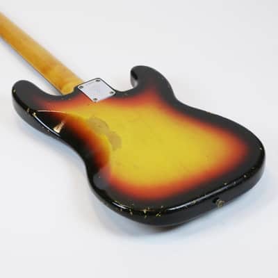 1966 Fender Precision P Bass Vintage 100% All Original Left-Handed Sunburst Lefty ‘66 P-Bass with Vintage No Logo Pre-CBS Hard Case image 14