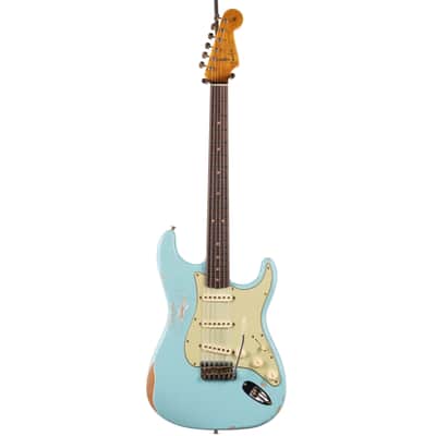 Fender Custom Shop LTD 1964 L-Series Stratocaster Heavy Relic Aged Daphne Blue (855) image 8