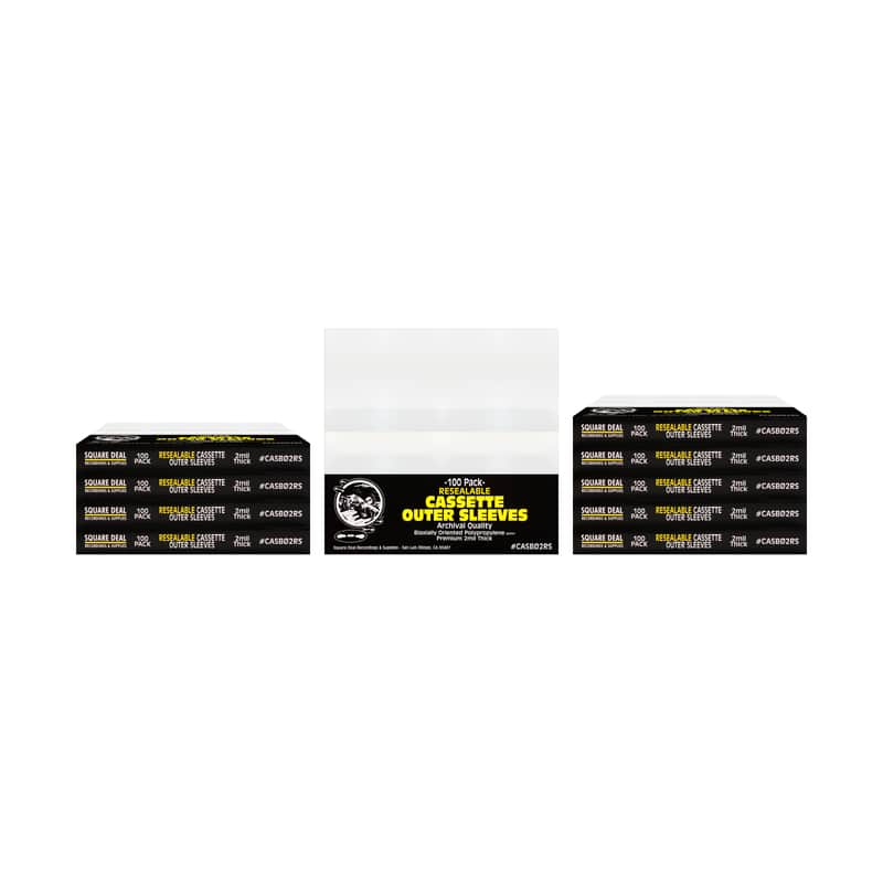(1000) Cassette Sleeves - RESEALABLE Premium 2mil Thick - Archival Quality, Crystal Clear, With Flap - Holds 1 Standard Cassette image 1