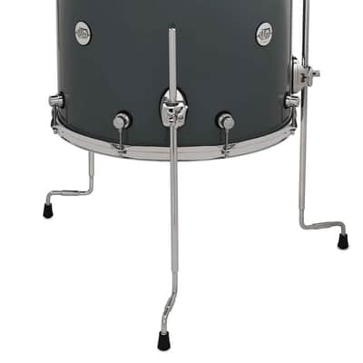DW Design Series Maple Floor Tom, 16x18 - Steel Gray Lacquer w/Chrome Hardware (DDLG1618TTSG) image 2
