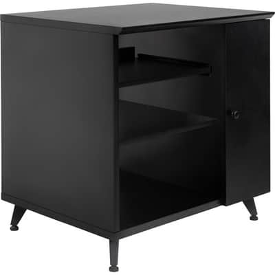 Gator Elite Furniture Series Rolling Rack Sidecar Cabinet in Black Finish with Configurable Rack Space & Shelving image 2