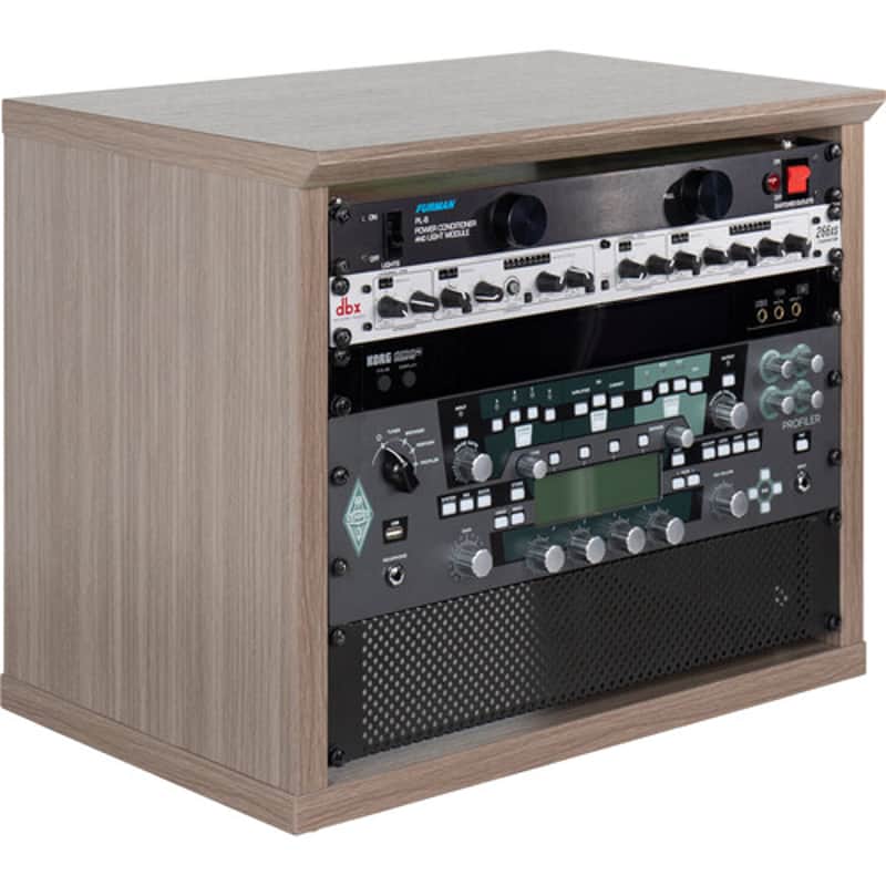 Gator Elite Furniture Series 8U Desktop Studio Rack in Driftwood Grey Finish GFW-ELITERK-8U-GRY image 1