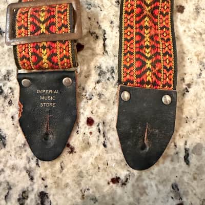 Hootennanny Ace Style Strap Imperial Music Store 60s-70s - Orangy yellow image 1