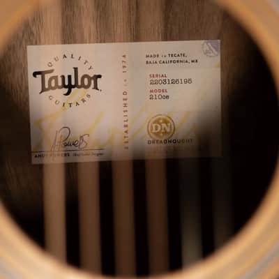 Taylor 210ce Dreadnought Acoustic/Electric Guitar with Gig Bag - Factory Demo image 15