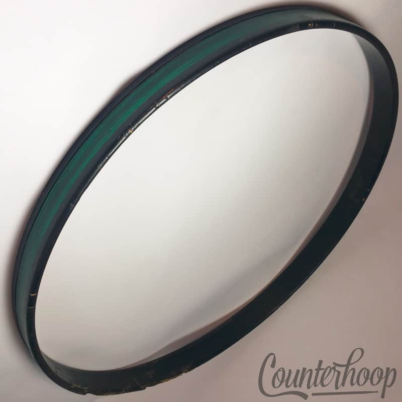 *Premier 22" "Green Pearl"Birch Bass Drum Hoop/Rim Vintage 70s Batter England UK image 1