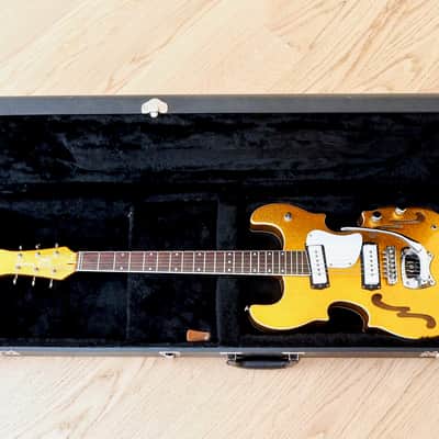 2005 Hallmark Stradette Semi-Hollowbody Electric Guitar Gold Sparkle Mosrite w/ohc image 16