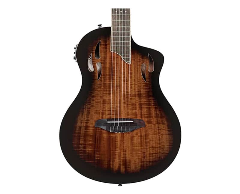 Ortega Guitars RTPDLX-ACA TourPlayer Series Thinline A/E Nylon - Burst Open Box image 1