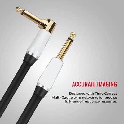 12 ft Right Angle to Straight Cable. 95% Copper Braided Electric Guitar Cable. Protective Jacket w/ 24k Gold Contacts image 3