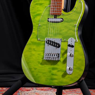 Electric Guitar - Ocean Maple Top, Mahogany Body, Maple Neck - Alnico V Pickups, Locking Tuners- Solid Choice for Beginners & Intermediate Players (Green Ocean) image 3