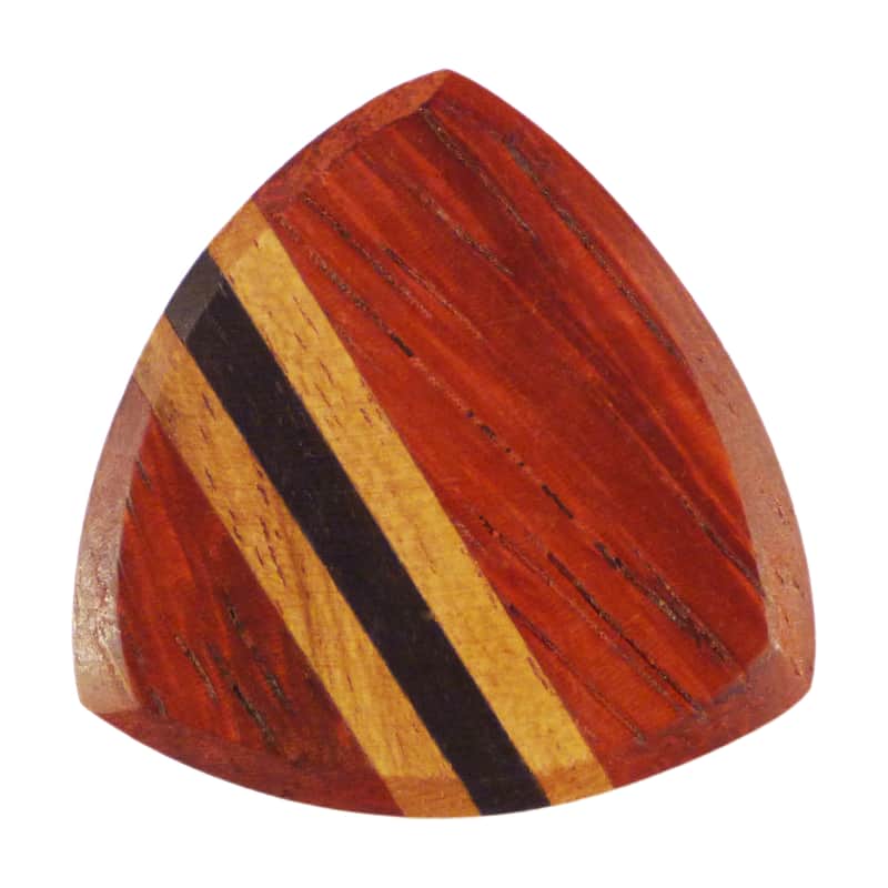 Padauk, Teak, & Ebony Wood Guitar Or Bass Pick - 3.0 mm Ultra Heavy Gauge - 346 Wedge Triangle Shape - Natural Finish Handmade Specialty Exotic Plectrum - 3 Pack New image 1