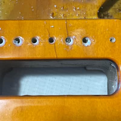 1993 MIM Fender Mexico 3TS Sunburst Stratocaster Guitar Body 6 Post Tremolo image 7