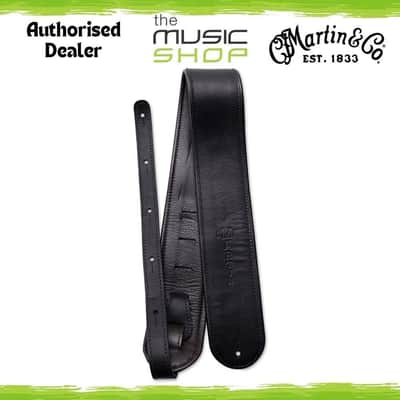 Martin Premium USA Made Rolled Leather Guitar Strap, Black - 18A0029 (STR-0029) image 1