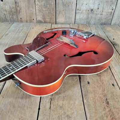 Harmony Rocket H53 1959-1965 with Bigsby with Floating Jazz Pickup - Nickel - Red image 10