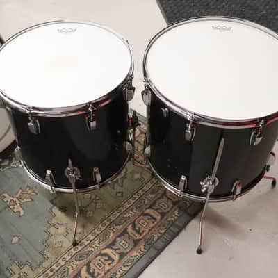 Ludwig 6pc Black Cortex Drum Kit Set 3ply Maple Vintage 1970's image 16