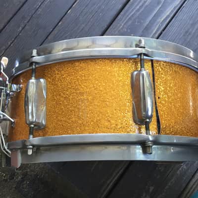 Slingerland Radio King snare drum Radio King 1950’s - Gold sparkle image 5